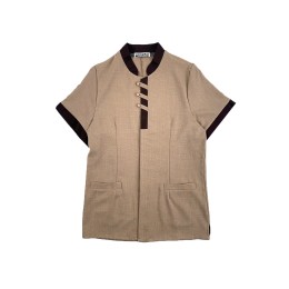 Custom-made women's short-sleeved cleaning clothing design enterprise collar khaki room cleaning clothing cleaning staff cleaning clothing SKHH012 Custom-made women's short-sleeved cleaning clothing design enterprise collar khaki room cleaning clothing cleaning staff cleaning clothing SKHH012